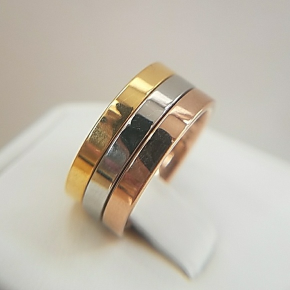 3pcs plain Wedding Bands Stainless steel size 7 - Picture 6 of 8